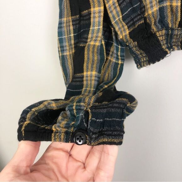 FREE PEOPLE | It’s The Good Life Cropped Plaid Flannel Top Women’s Size Small - Picture 9 of 14